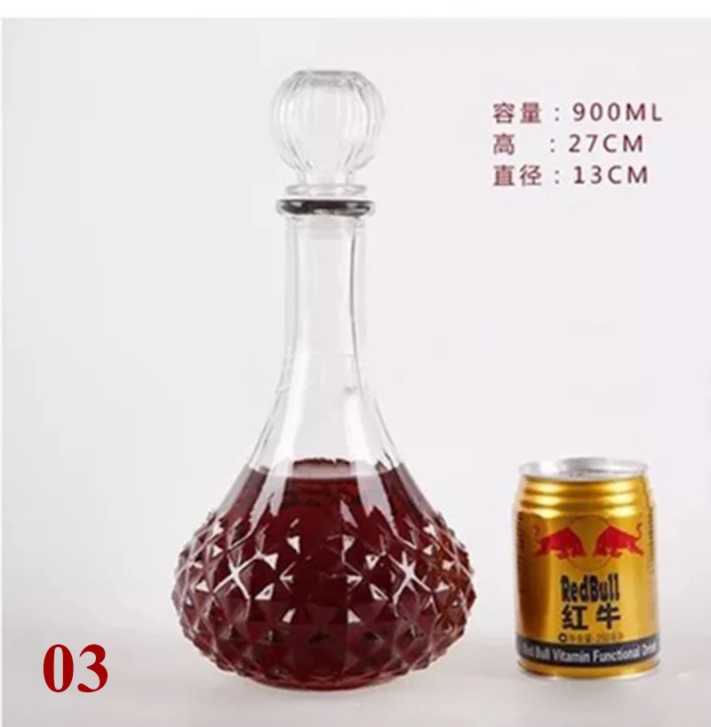 

900ml/1000ml high quality clear wine glass bottle Decanter GLA-131
