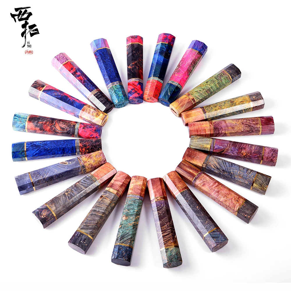 Зернистая деревянная ручка XITUO восьмиугольная ручное рукоделие сделай сам