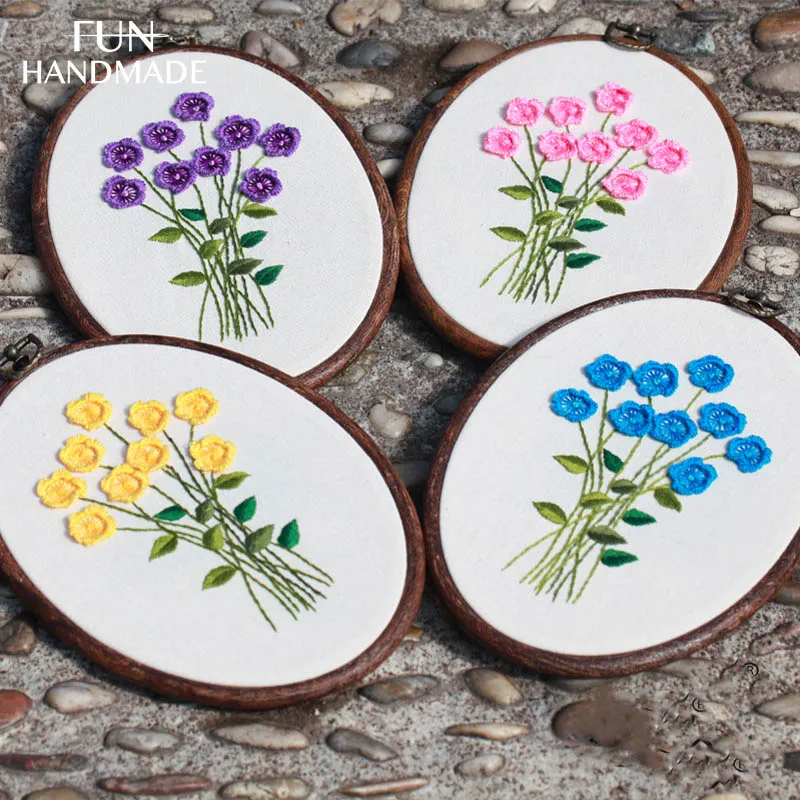 

Набор для вышивания «сделай сам» в европейском стиле, милые маленькие цветы, вышивка крестиком с кольцом для начинающих, шитье, рукоделие, Д...