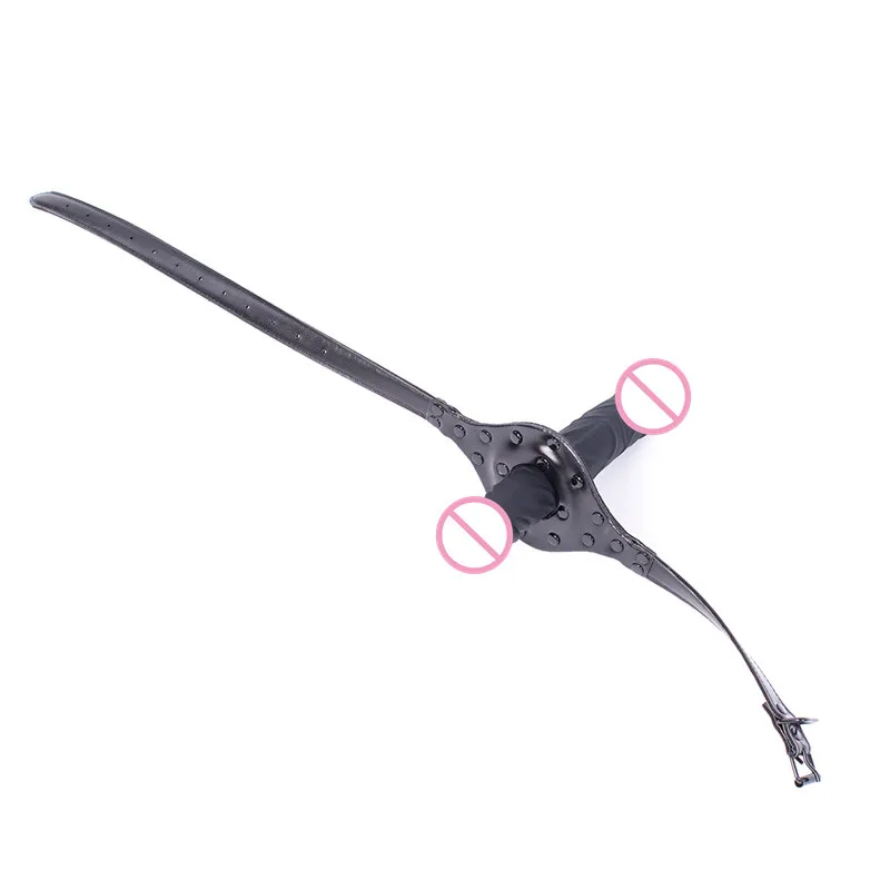 БДСМ секс Кляпы для рта с двойной головкой бандаж наручники Реалистический Пенис