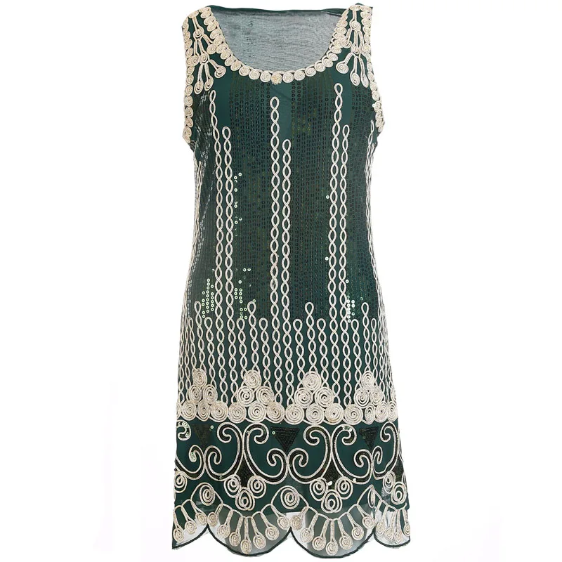 Женское винтажное платье без рукавов с блестками и вышивкой|dropship dress|1920s flapper