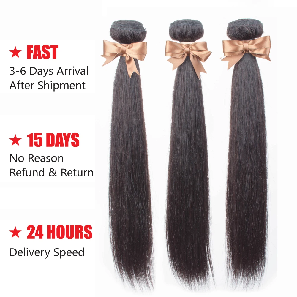 Сапфировые бразильские прямые пучки волос 100% человеческие 3 шт Remy волосы для