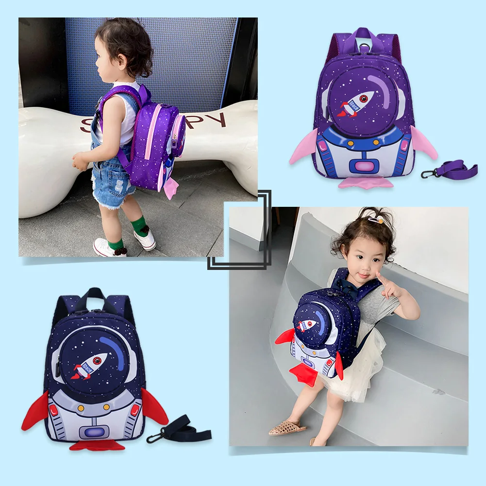 Детский школьный ранец для мальчиков и девочек рюкзак с 3D ракетой защитой от