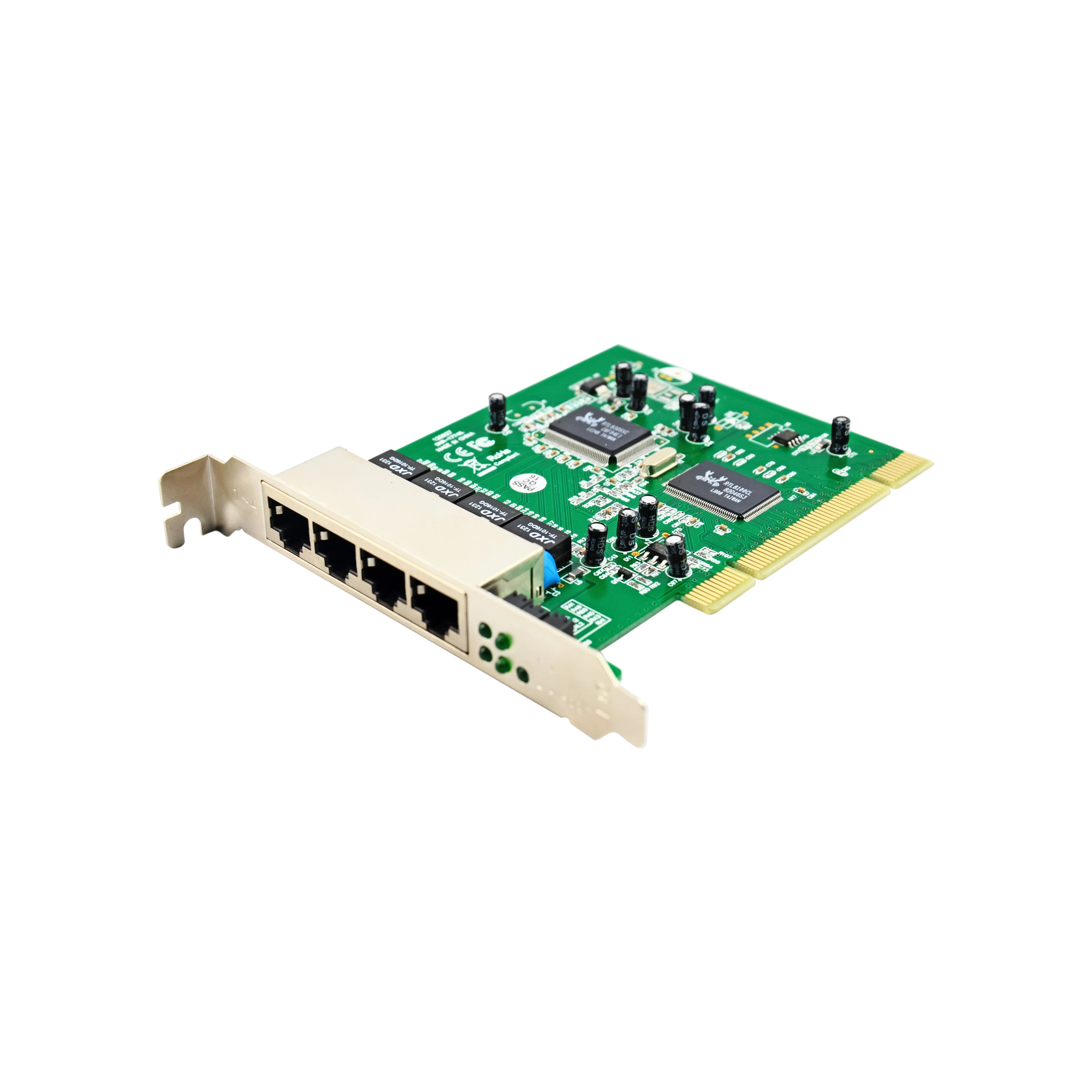 Фото Проводной PCI 4 Порты и разъёмы RJ45 контроллером 10/100 м Fast Ethernet внутренний