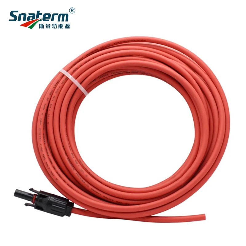 1 красный + черный солнечный PV Кабельный разъем медный провод на солнечной