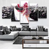 5 pieces wall art canvas painting animation modular home decoration pictures modern living room bedroom framework dropshipping