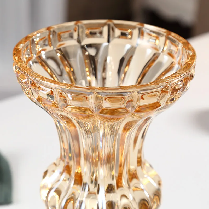 Crystal glass vase decoration living room dried flower arrangement coffee table TV cabinet water Дом и сад
