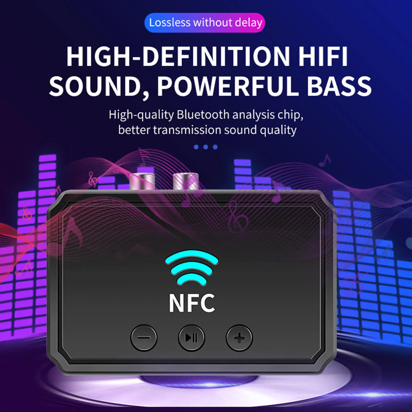 

NFC Bluetooth 5,0 аудио адаптер передатчик подключи и работай потоковая музыка беспроводной 3,5 мм AUX/RCA приемник для динамика наушников