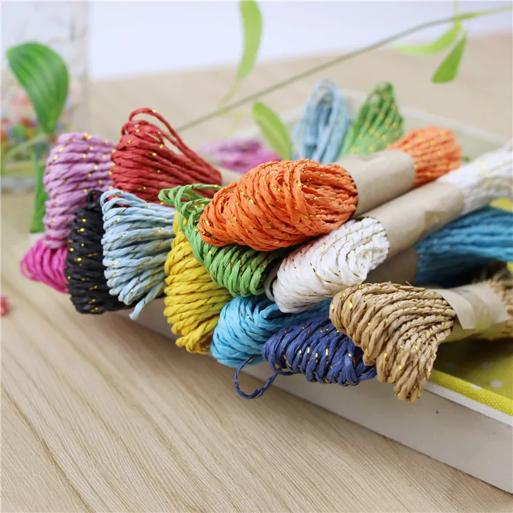 Золотая проволочная бумажная веревка для производства цветочных упаковочных