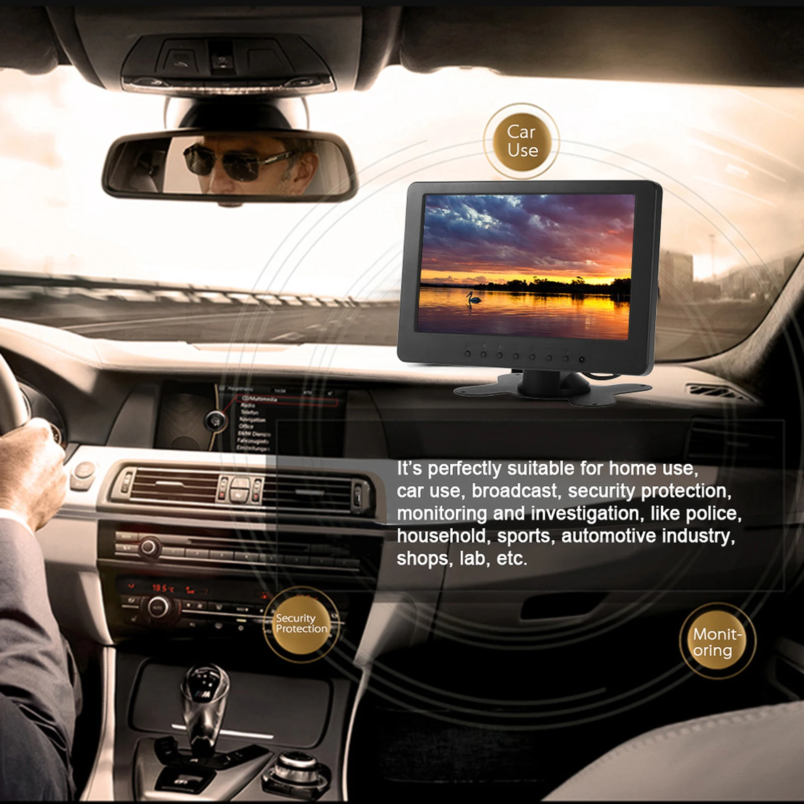 Портативный 7-дюймовый автомобильный монитор S701 TFT LCD цифровой экран 16:9 BNC AV