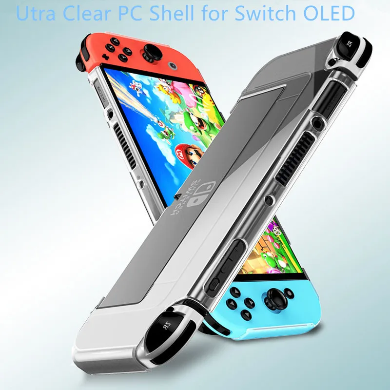 

For Nintendo Switch OLED Console & Joycons Protective Case PC Shell Ultra Slim Cover Dockable Lightweight Transparent Hard Skin