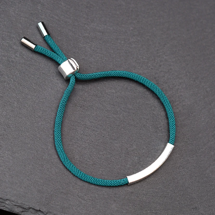 Мужской/женский плетеный браслет ручной работы серебро 925 пробы 6 цветов на