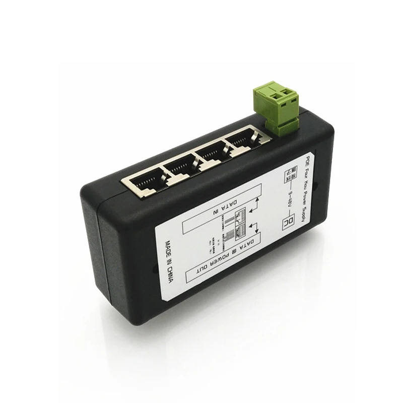 IG 4 порт Poe инжектор адаптер питания Ethernet блок Pin 5(+)/7 8( ) Входной Dc12V Dc48V для ip