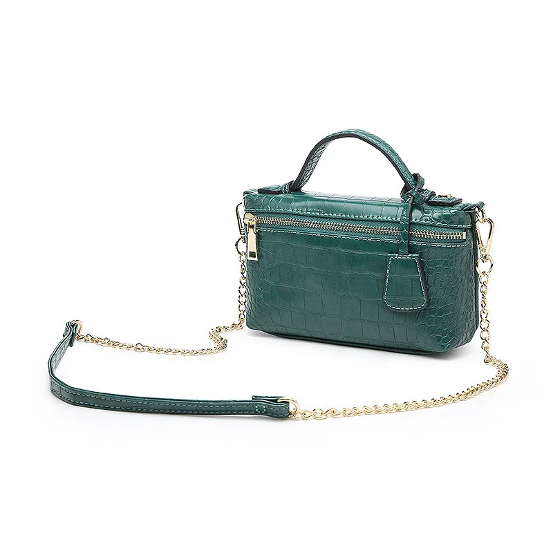 Роскошные маленькие сумки мессенджеры через плечо с цепочкой и крокодиловым