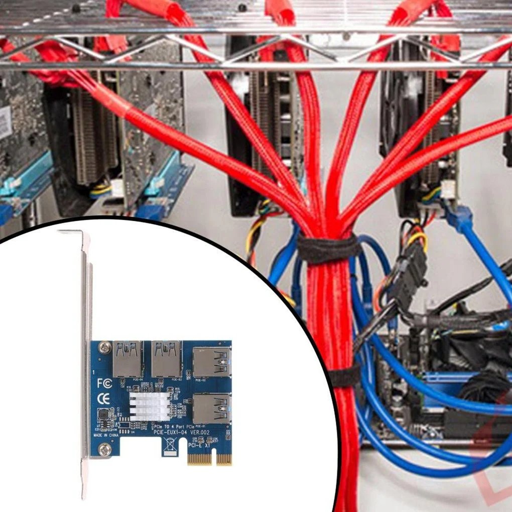 

PCI-E to USB Adapter 1 Turn 4 PCI-Express Slot 1x to 16x USB 3.0 Mining Special Riser Card PCIe Converter BTC Accessories
