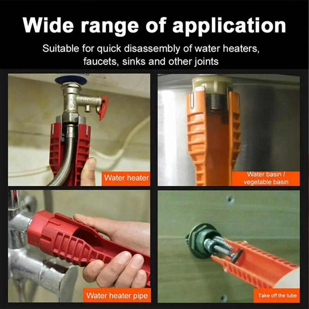 

Multifunctional Faucet and Sink Installer Wrench Anti-Slip Hand Tool Wrench Handle Tools Home Plumbing Tools T9L4