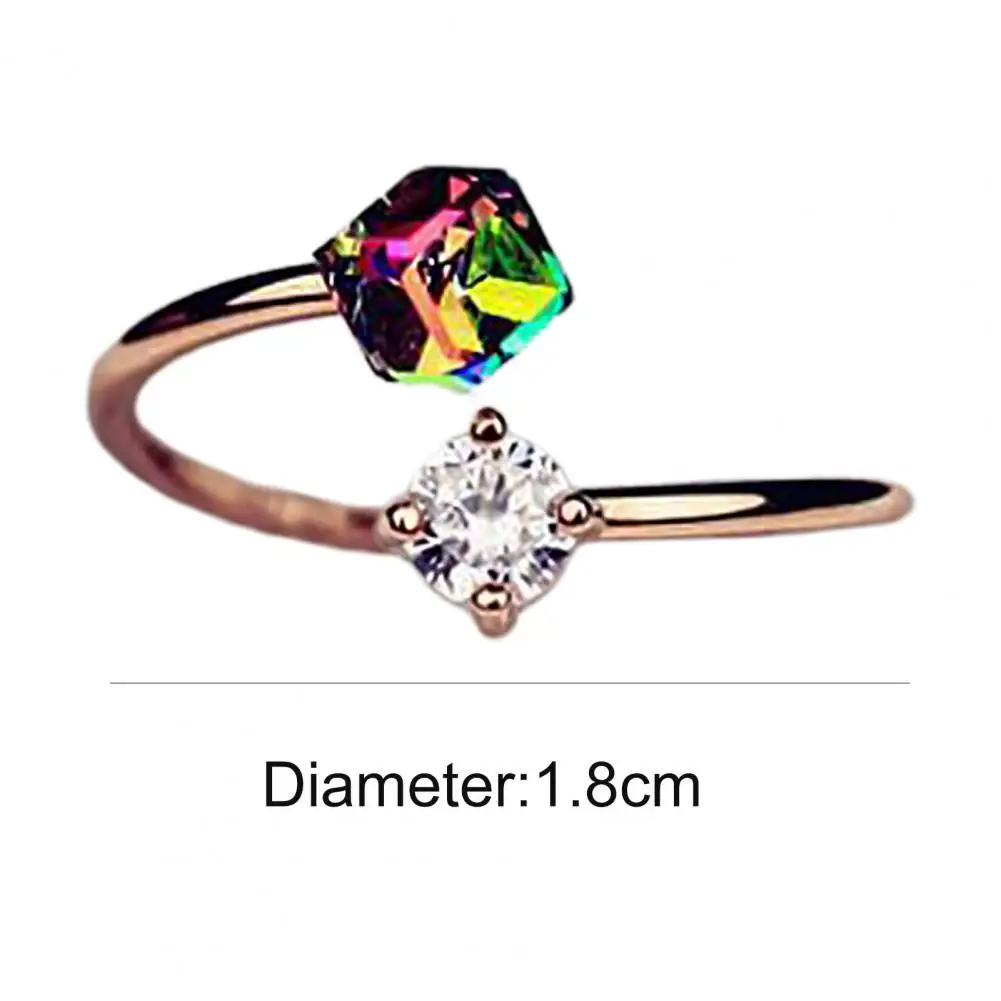

Hot Sales Open Ring Adjustable Women Multicolored Cubic Zirconia Jewelry for Engagement