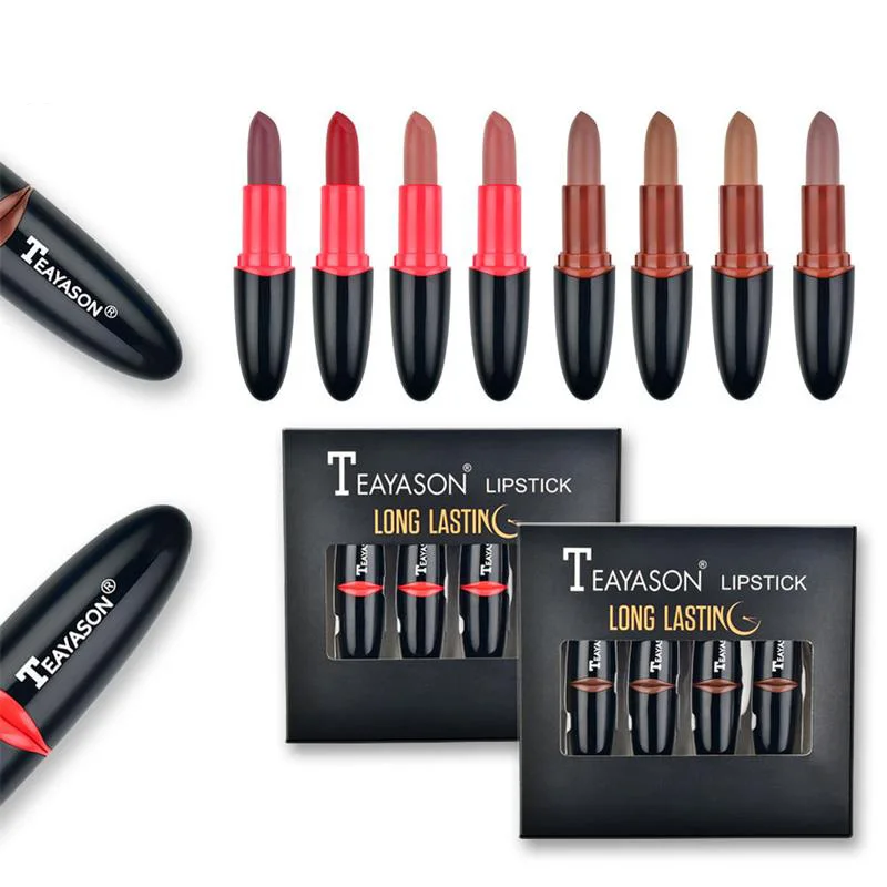 

4Pcs/Set Waterproof Lip Gloss Sexy Matte Velve Lip Makeup Natural Moisturizing Easy To Wear Nonstick Cup Lipstick Lady Cosmetics