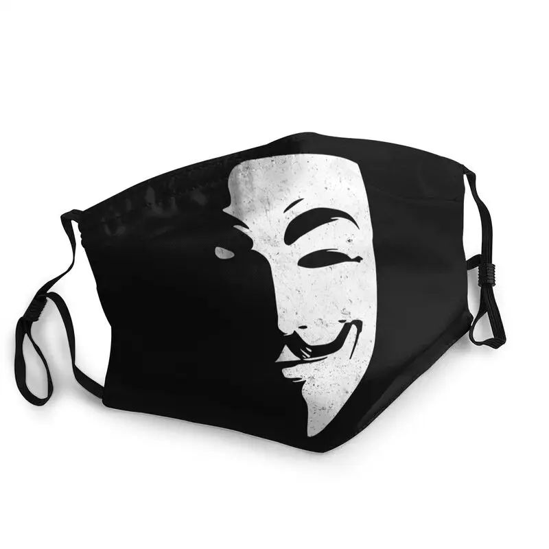

Movie V For Vendetta Anonymous Face Mask Adult Anti Dust Guy Fawkes Hacker Mask Protection Respirator Washable Mouth Muffle