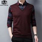 Новинка, брендовый Модный осенне-зимний свитер, Мужская мягкая теплая трикотажная одежда, синель, пуловер, клетчатые Трикотажные изделия, повседневная мужская одежда Y400