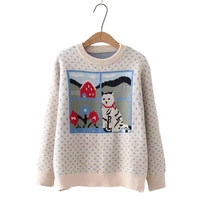 womens cartoon embroidery knitted sweaters 2020 winter korean commuter pullover jacquard core spun sweater 208788