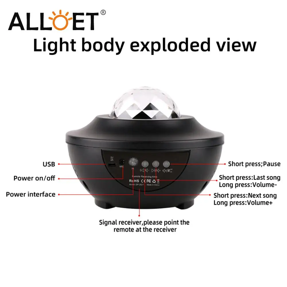 

Galaxy Starry Sky Projector Night Light Child Blueteeth USB Music Player Star Night Light Romantic Projection Lamp