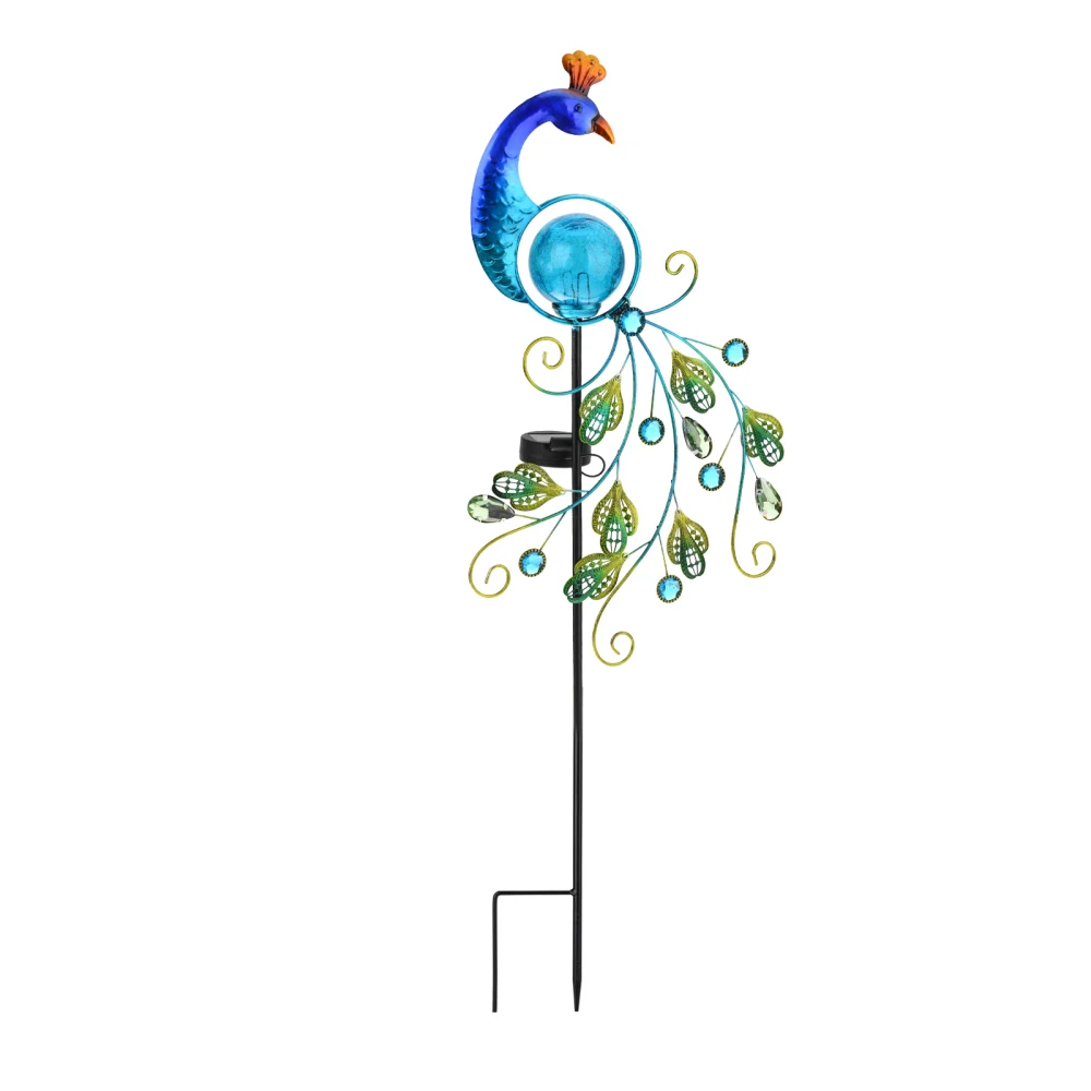 

Peacock Decor Solar Garden Lights Lamp Stake Metal ABS Durable Eco-friendly And Reliable For Outdoor Patio Yard Decorations