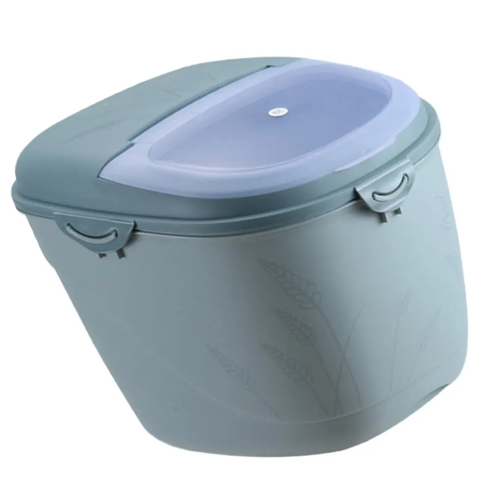 

1Pc Kitchen Rice Bucket Household Sealing Rice Container Rice Bin Blue