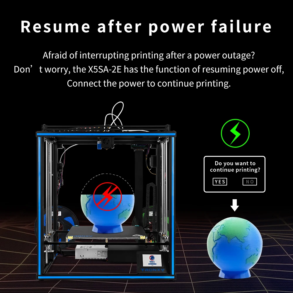 3D принтер Tronxy X5SA-2E 330*330*400 автоматическое выравнивание двойные экструдеры Titan