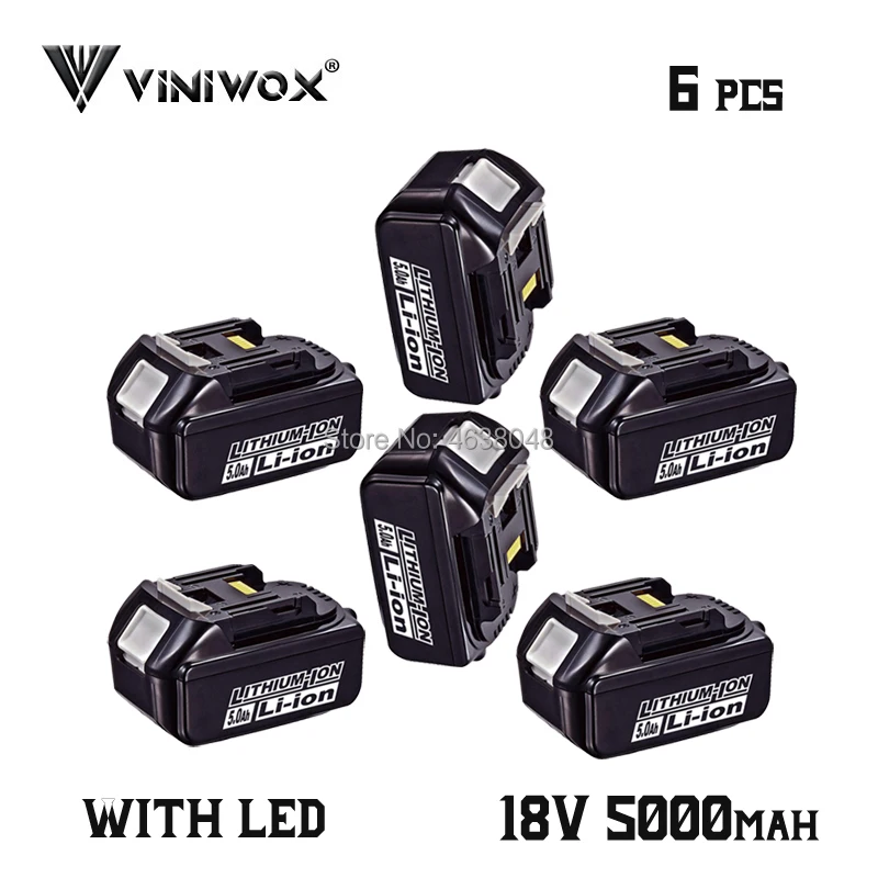 5000 мА/ч, Перезаряжаемые литий-ионный Батарея BL1850 Замена для Makita 18V BL1850B BL1815 BL1830 BL1840 LXT400 Батарея пакеты е-байка 36В - Цвет: 6 Pieces