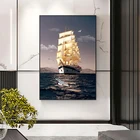 Современная Абстрактная живопись парусником масляная живопись на холсте постер настенные картины для гостиной домашний Декор (без рамки)