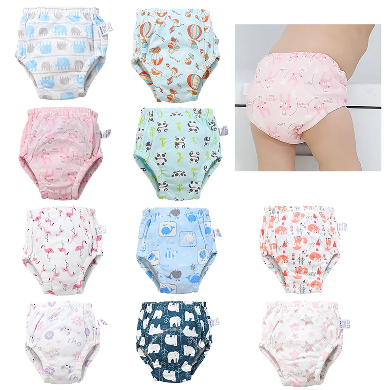 6 слойные Детские хлопковые подгузники тренировочные штаны трусики для