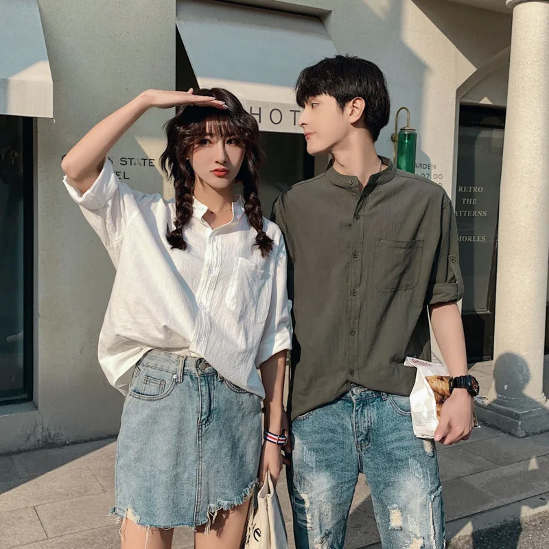 Летняя Новинка 2020 Популярная Корейская однотонная свободная футболка с коротким