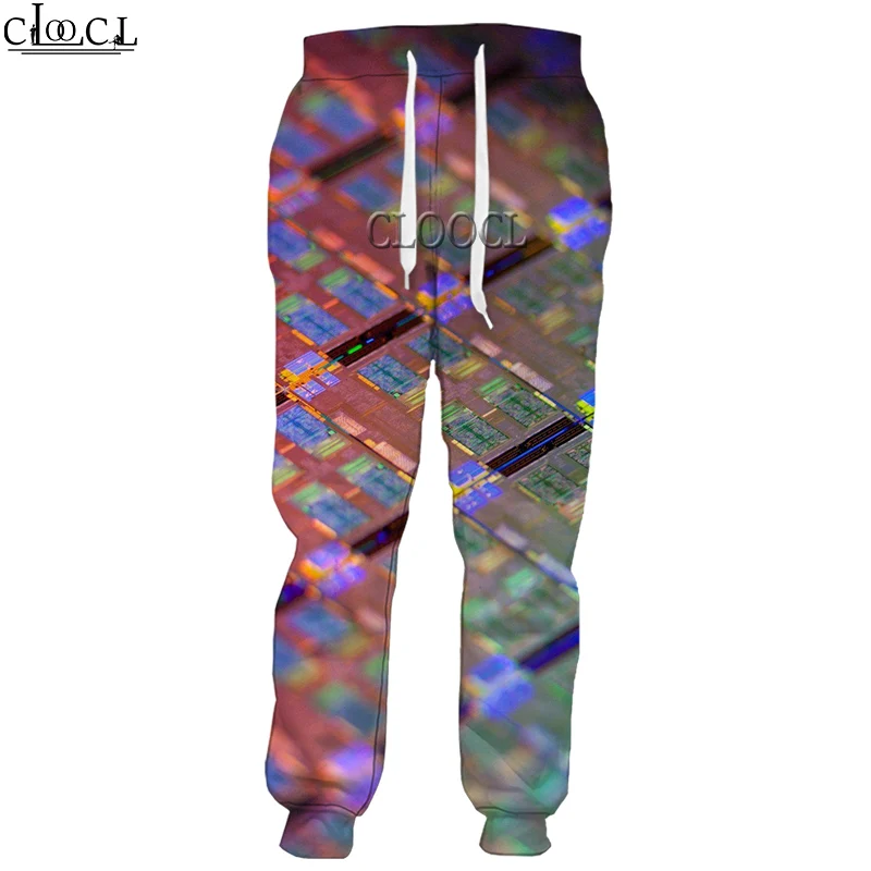 

HX Newest Popular Electronic Chip Trousers 3D Print Men Women Unisex Fashion Casual Streetwear Sweatpants Drop Shipping