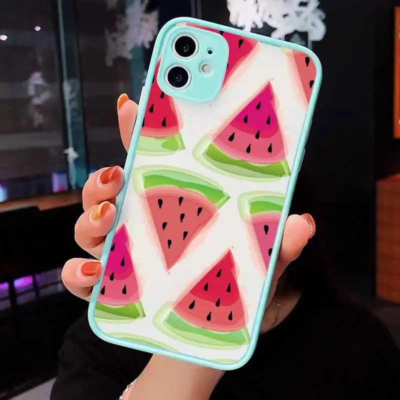 

watermelon red summer fruit Phone Case Matte Transparent for iPhone 7 8 11 12 s mini pro X XS XR MAX Plus cover funda
