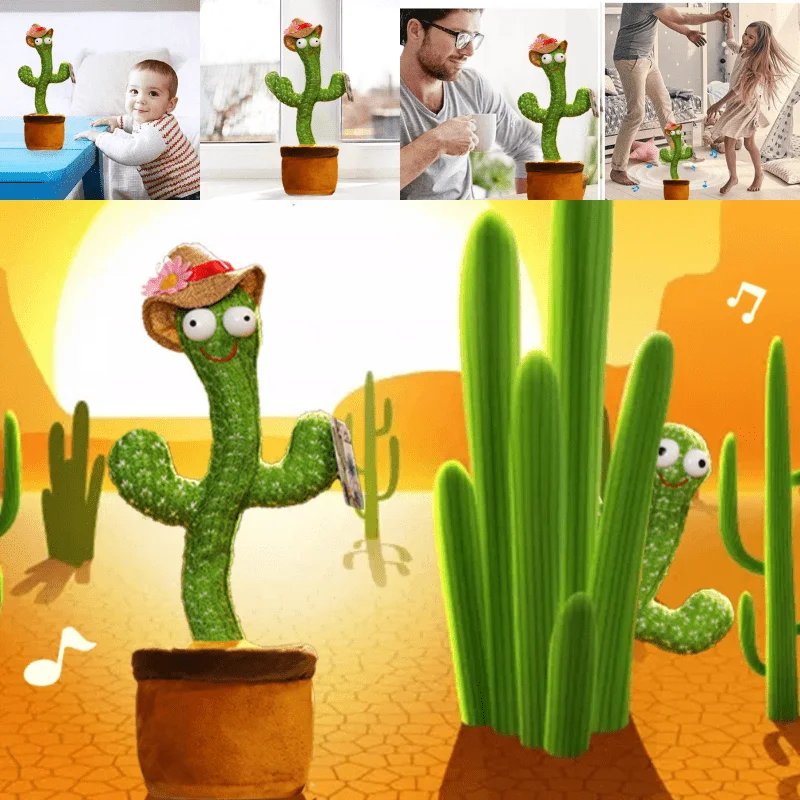 

Cactus Toy Talking Dancing USB Charging Shake Body Plush Love Childhood Education Doll Repeat Home Decor Decoration Accessories
