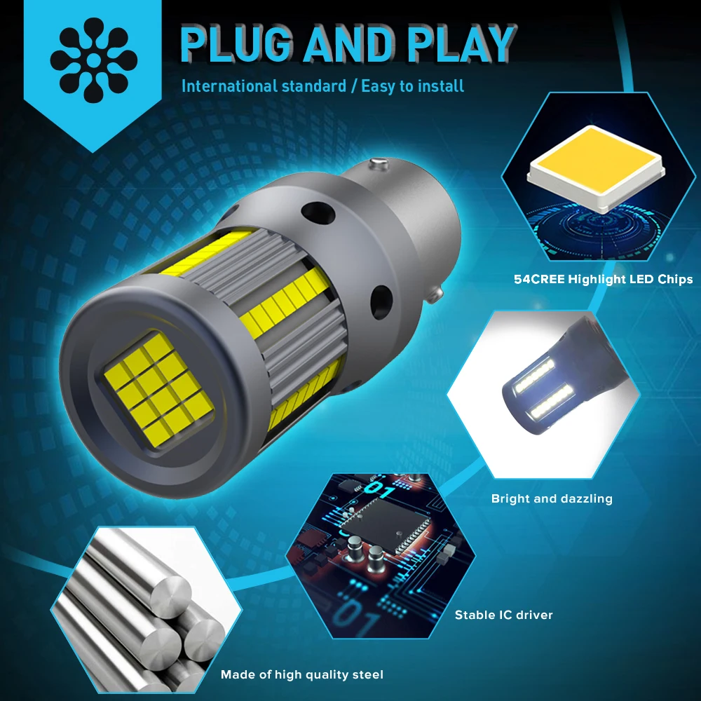 2X нет Hyper Flash BA15S P21W BAU15S PY21W W21W T20 светодиодный автомобильный сигнал поворота CANBUS