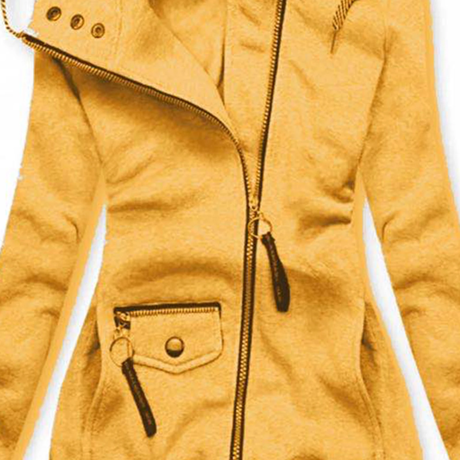 

Drawstring Hooded Jacket for Women Winter Clothing Zipper Pockets Ladies Fashion Trends Slim Coat Plus Size Streetwear M-4XL