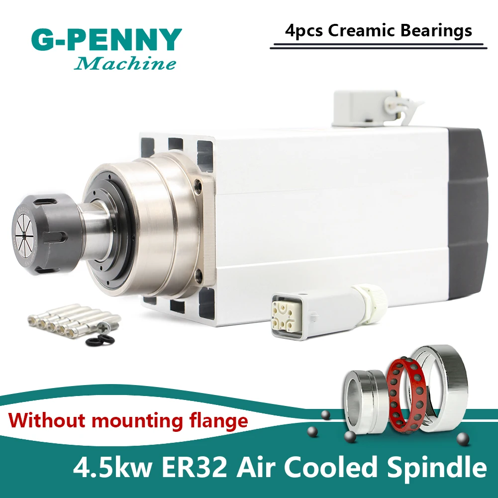 Квадратный шарикоподшипник ER32 с воздушным охлаждением 220 кВт 380 В|square spindle|cnc airair