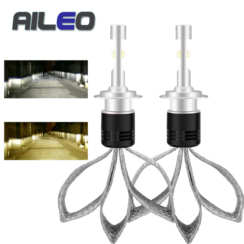 Автомобильные фары AILEO светодиодные лампы H7 h1 H4 H11 h8 h9 9005 9006 9012 9004 9007 H13 9008 K 6000K XHP50
