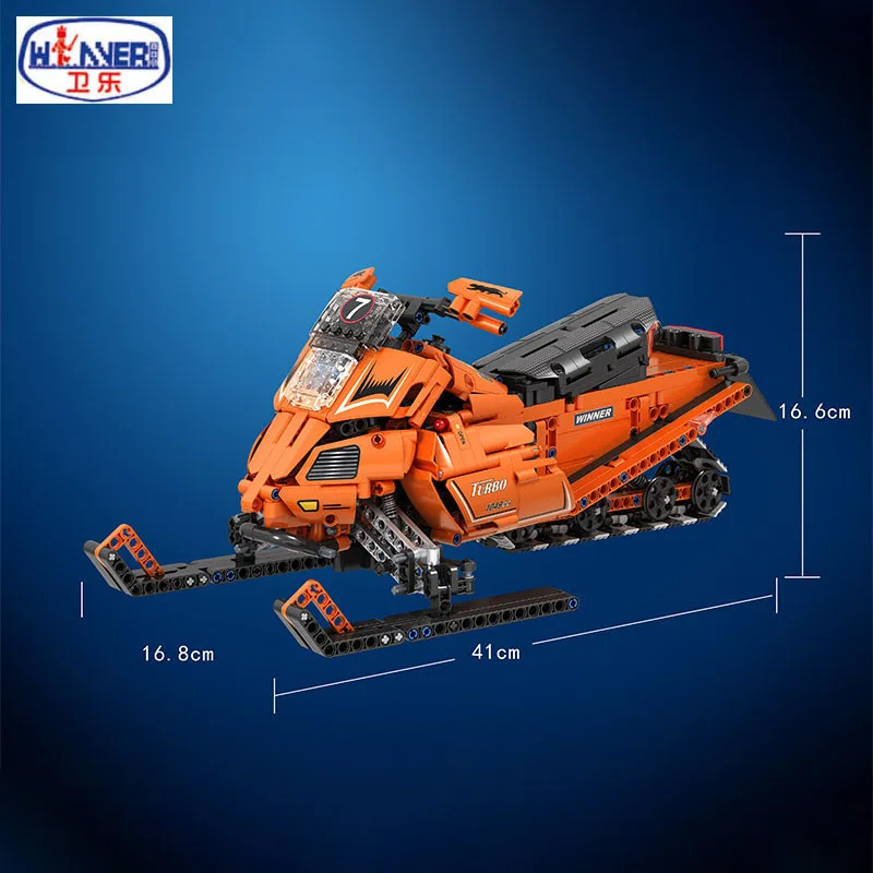 961 Pcs Building Blocks Technic Pedal Motorcycle Snow Motorbike 1:8 Model Block DIY Brick Toys Boy Gifts |