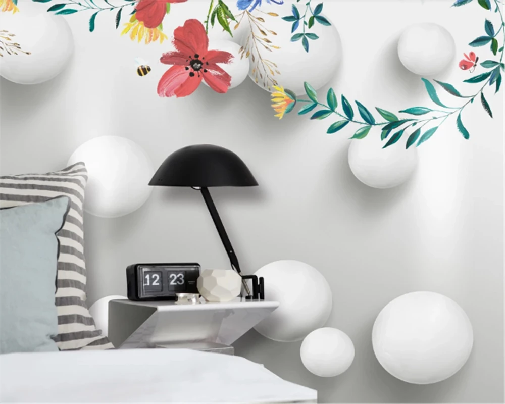 

beibehang Custom photo wallpaper 3D beautiful small fresh simple living room bedroom TV background wall mural wallpaper wall 3 D