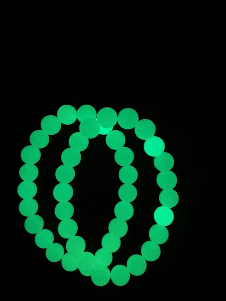 

Fluorite Luminous Bracelet Long Lasting Bright in the Dark Beads Diameter 8 mm