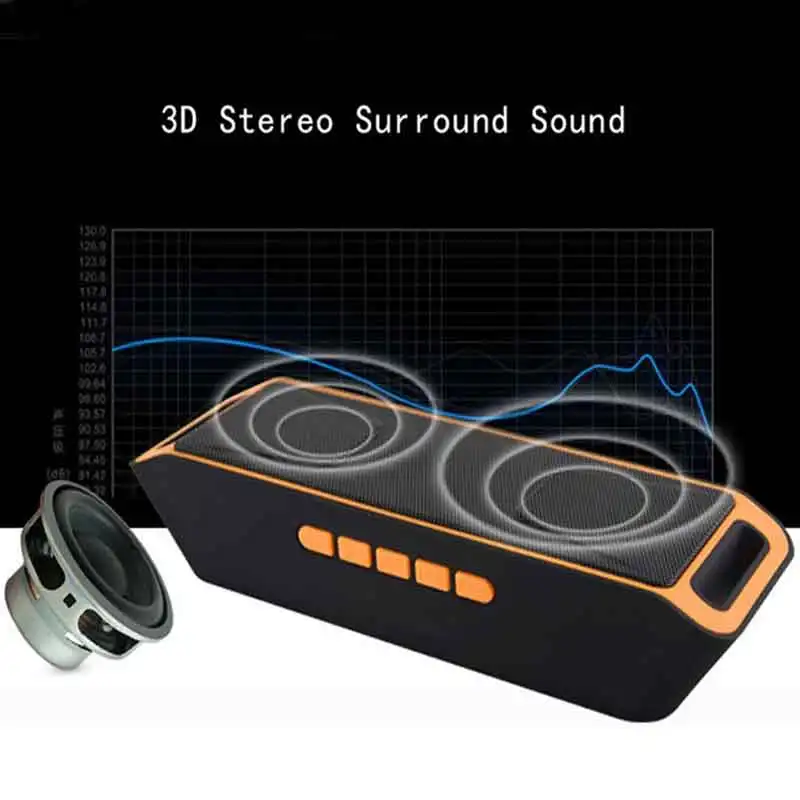 Портативный SC208 двойной динамик беспроводной Bluetooth радио встроенный микрофон