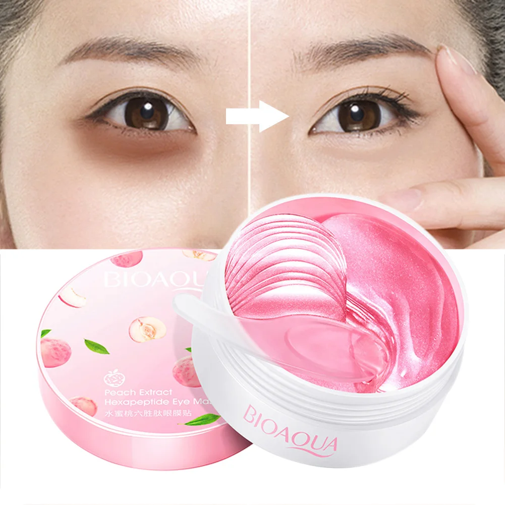 

60pcs Rose Eye Mask Fades Fine Lines Eliminate Puffiness Patches Moisturize Eye Mask Remove Stye Crystal Collagen Gel Mask