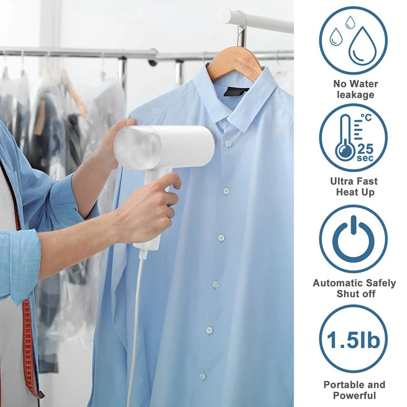 

Steamer for Clothes,Hand Held Portable Home/Travel Garment Steamer, Fabrics Removes Wrinkles for Fresh Clothing,US Plug