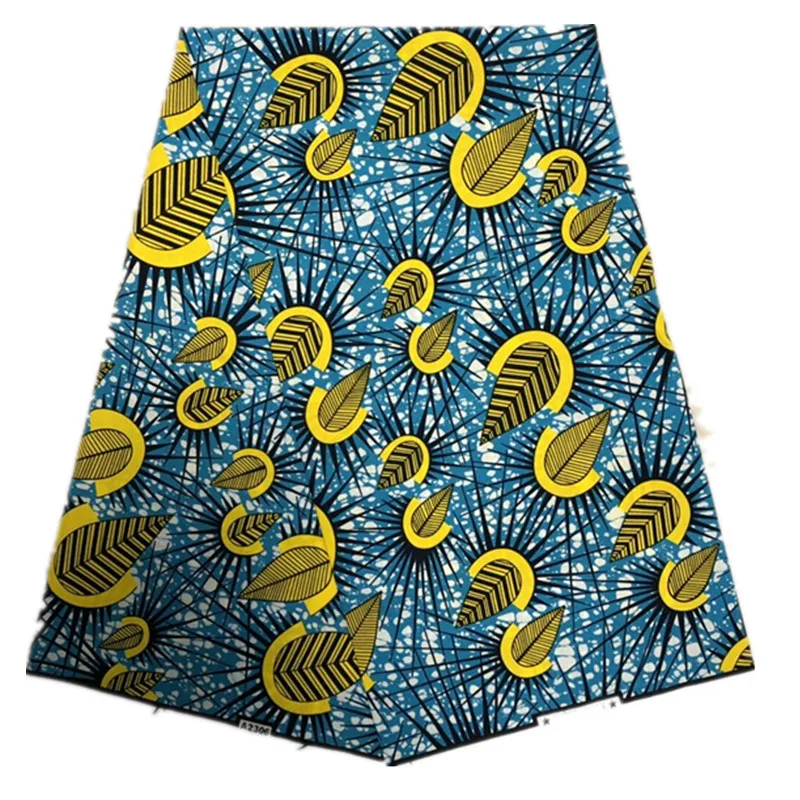 Синий цвет настоящий высококачественный Африканский принт ткань реальная 6