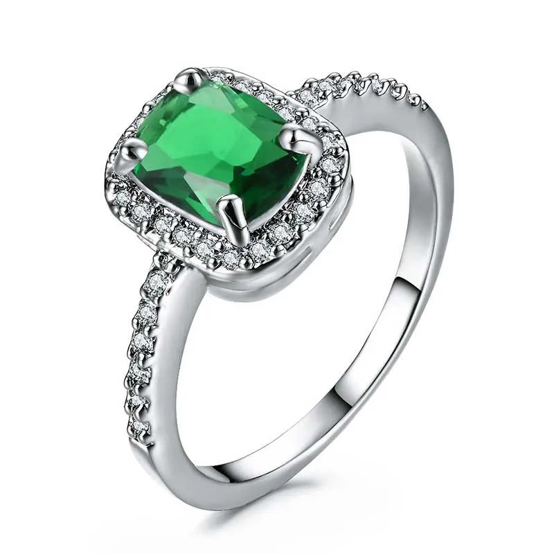 green Bague Ringen, прямоугольные, винтажные, фиолетовые, Аметистовые, женские кольца, новая мода, драгоценный камень, серебро 925, ювелирные изделия, кольцо,, вечерние, подарок - Цвет камня: green