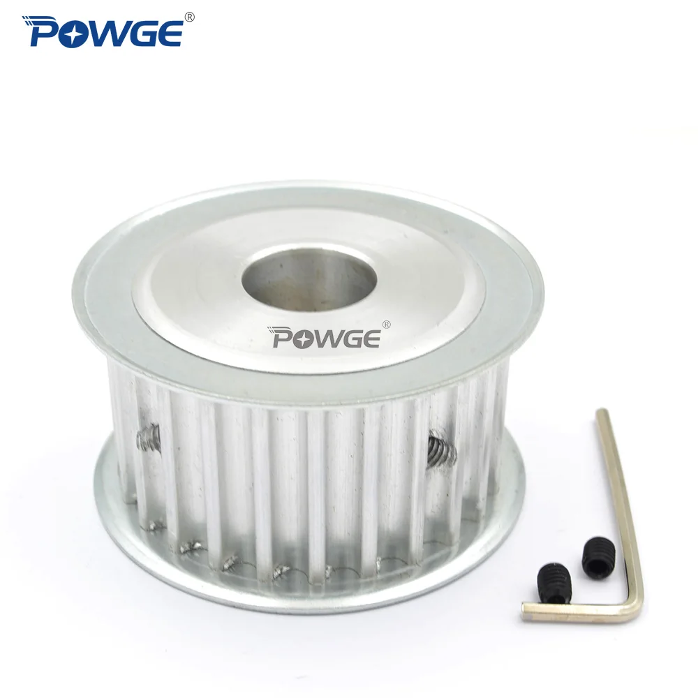 Синхронный шкив с зубцами POWGE Arc HTD круглым отверстием 8-28 мм для ремня шириной