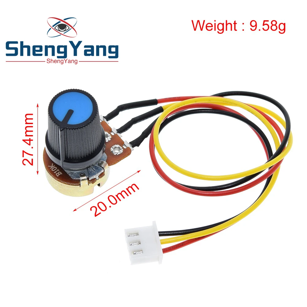 

ShengYang 1pcs WH148 potentiometer B10K speed control knob control switch XH2.54 3P linear control handle